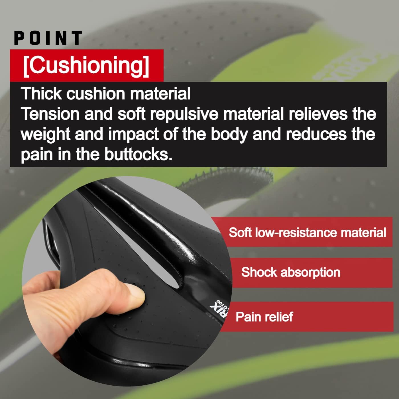 GORIX Bike Saddle Seat Comfortable Cushion with Rail Mountain Road Bicycle for Men and Women (GX-C19)