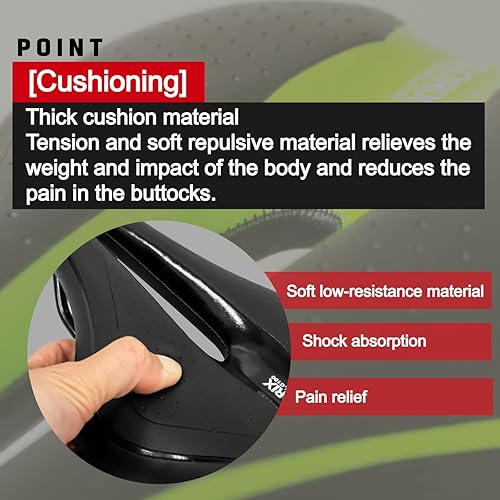 Miniatura 6 de GORIX Asiento de silla de montar de bicicleta, cómodo cojín con carril, bicicleta de carretera de montaña para hombres y mujeres (GX-C19)