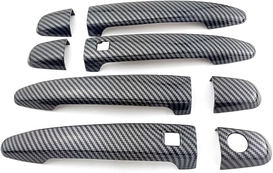 ABS Carbon Fiber Color Door Handle Cover Trim for Toyota Camry XV40 2007-2011 Avalon X30 2006-2012 Sienna 2004-2010 Tacoma 2005-2011 Accessories Exterior Decor 2 Smart Enter Holes