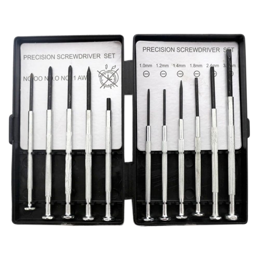 Juego de 11 Destornilladores mecánicos de precisión, Kit de Herramientas de reparación de computadoras de Metal, Adecuado para Productos electrónicos, Herramientas de relojería, fabricaci(