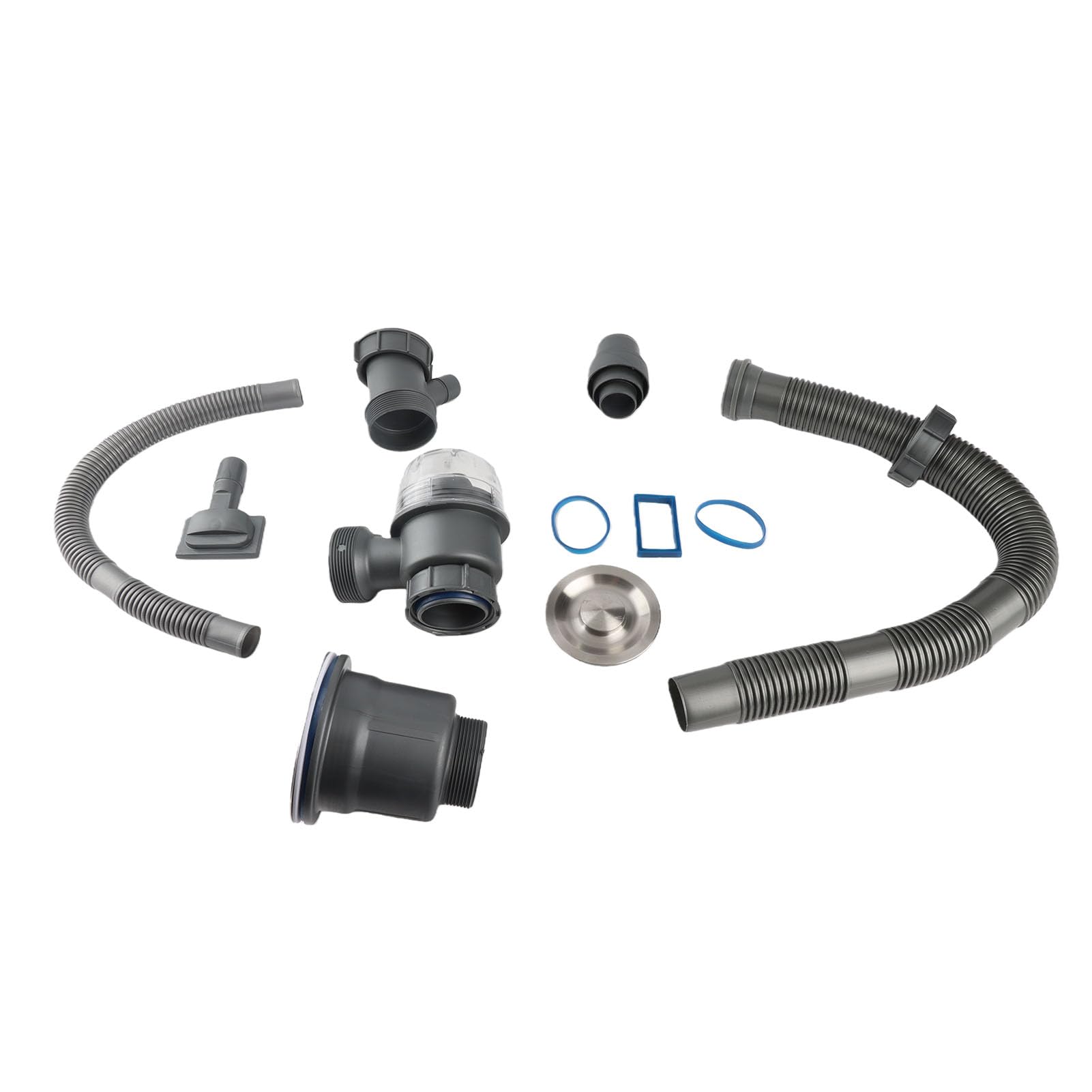 Kit de drenaje para fregadero de cocina, juego profesional de tubos gruesos para prevención de olores para un drenaje eficiente y eliminación de basura, ajuste universal para fregadero individual