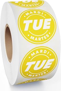 Easy Identification Date Stickers 7,000 Days of The Week Stickers – Tuesday 3/4" Days of The Week Food Labels – Day Dots for Food – Restaurant Supplies – Best by Commercial Kitchen Supplies