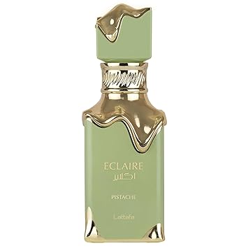 Lattafa Eclaire Pistache Gourmand, Nutty, Creamy, Musky Eau de Parfum Spray Long-Lasting Fragrance for Women, 3.4 Ounce / 100 ml