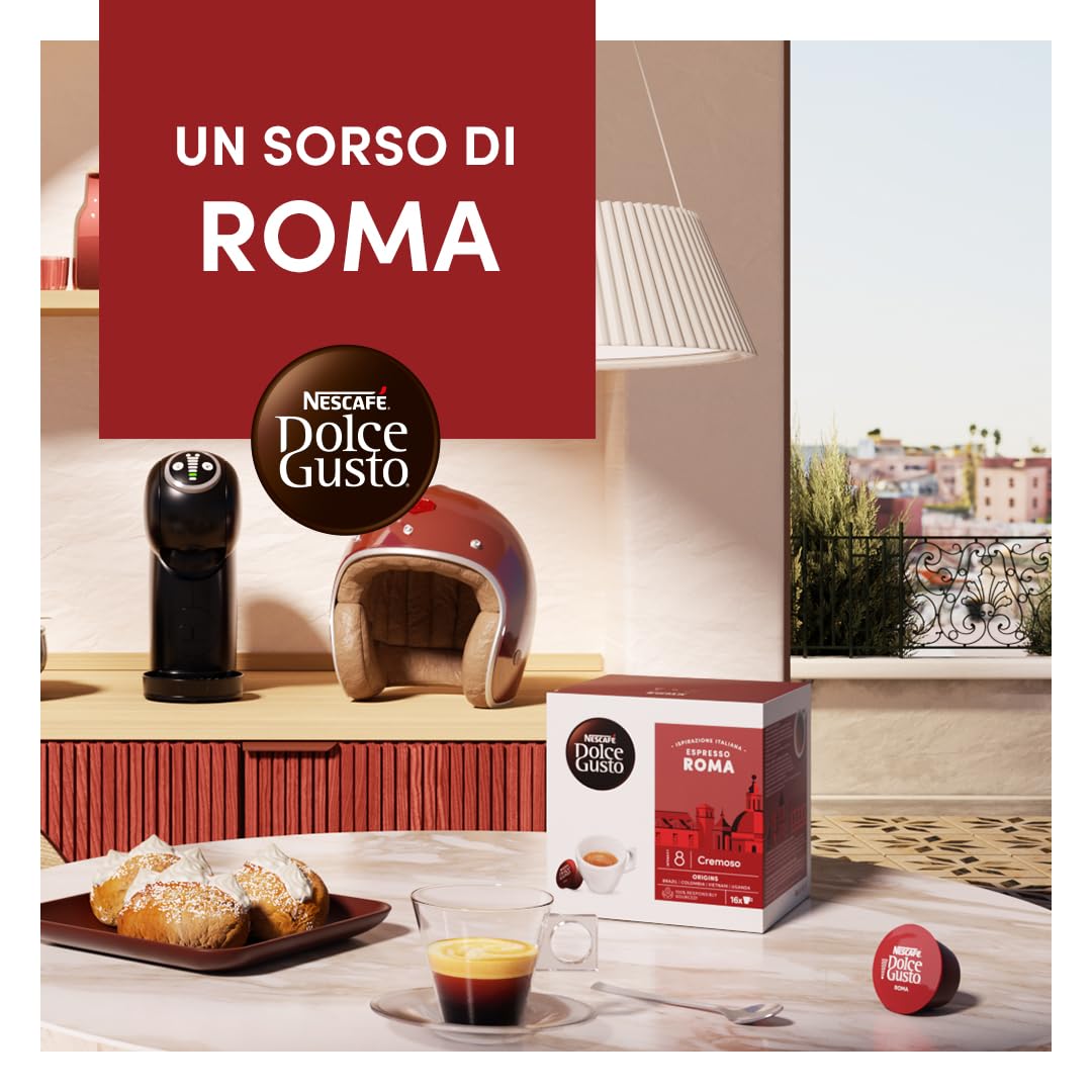 NESCAFÉ DOLCE GUSTO Espresso Roma Caffè, 6 Confezioni da 16 Capsule (96 Capsule Compatibili Nescafé Dolce Gusto)