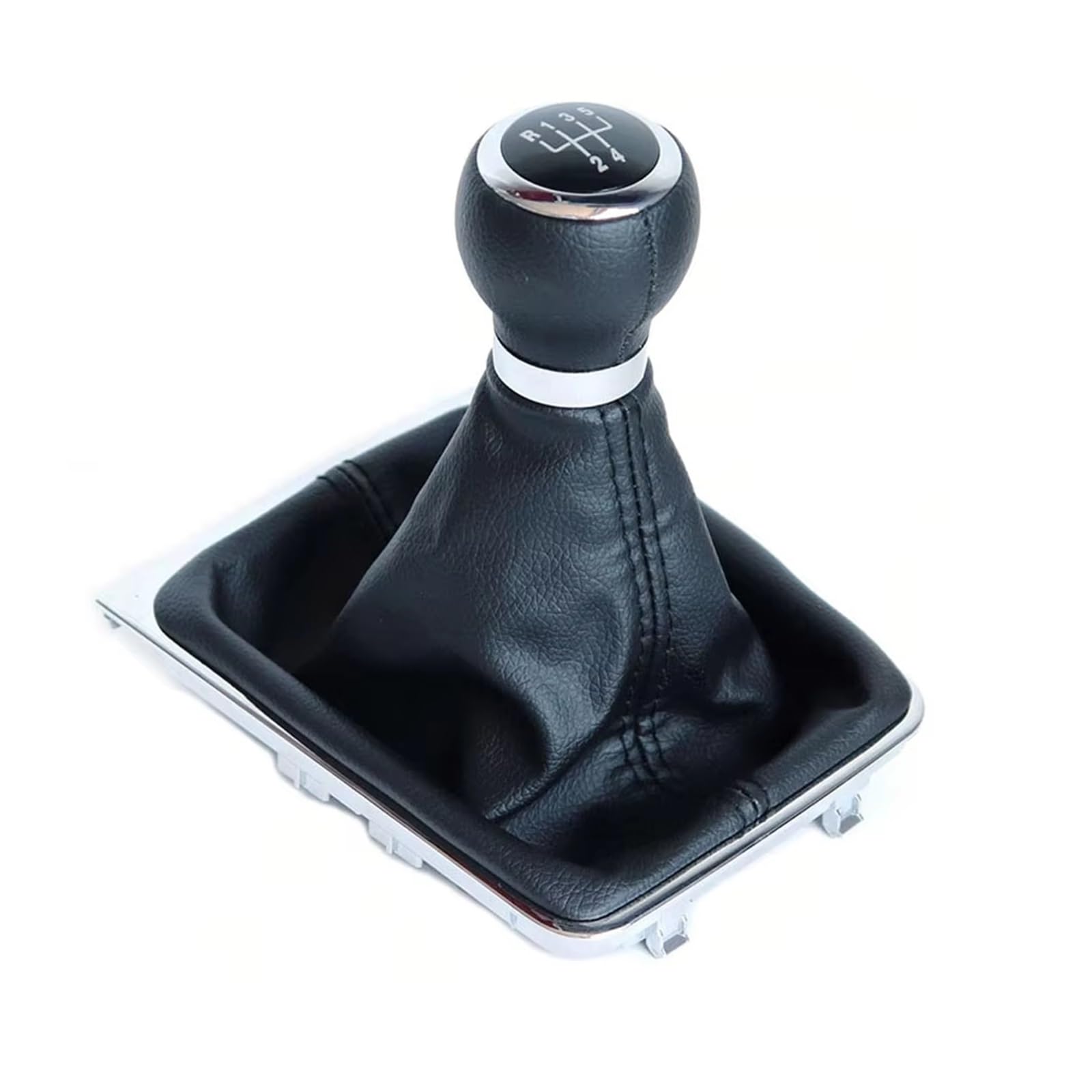 Qwqaab 5 Speed Manual Gear Knob For Vw For Passat B7 2011-2015 Black Manual Gear Shift Knob Pu Gaiter Boot Cover Interior Lever 5/6 Speed(5 Speed)
