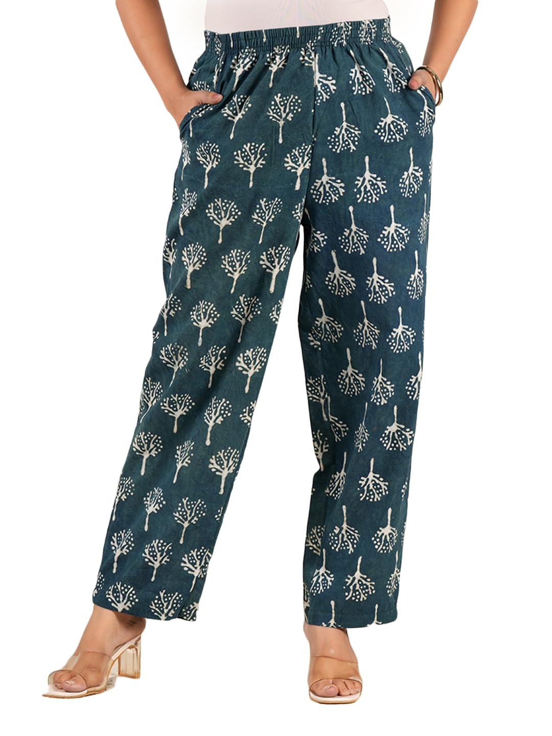 Women's Printed Cotton Pyjama | Lower with Pockets(88337)-image-27