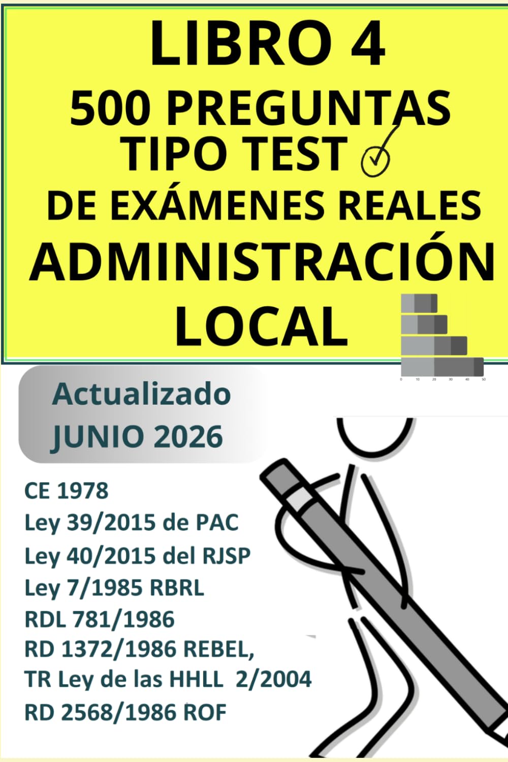 Preguntas tipo test administración local. Libro 4. Temario común. Oposiciones Ayuntamiento: Preguntas de exámenes reales tipo test para oposiciones administración local