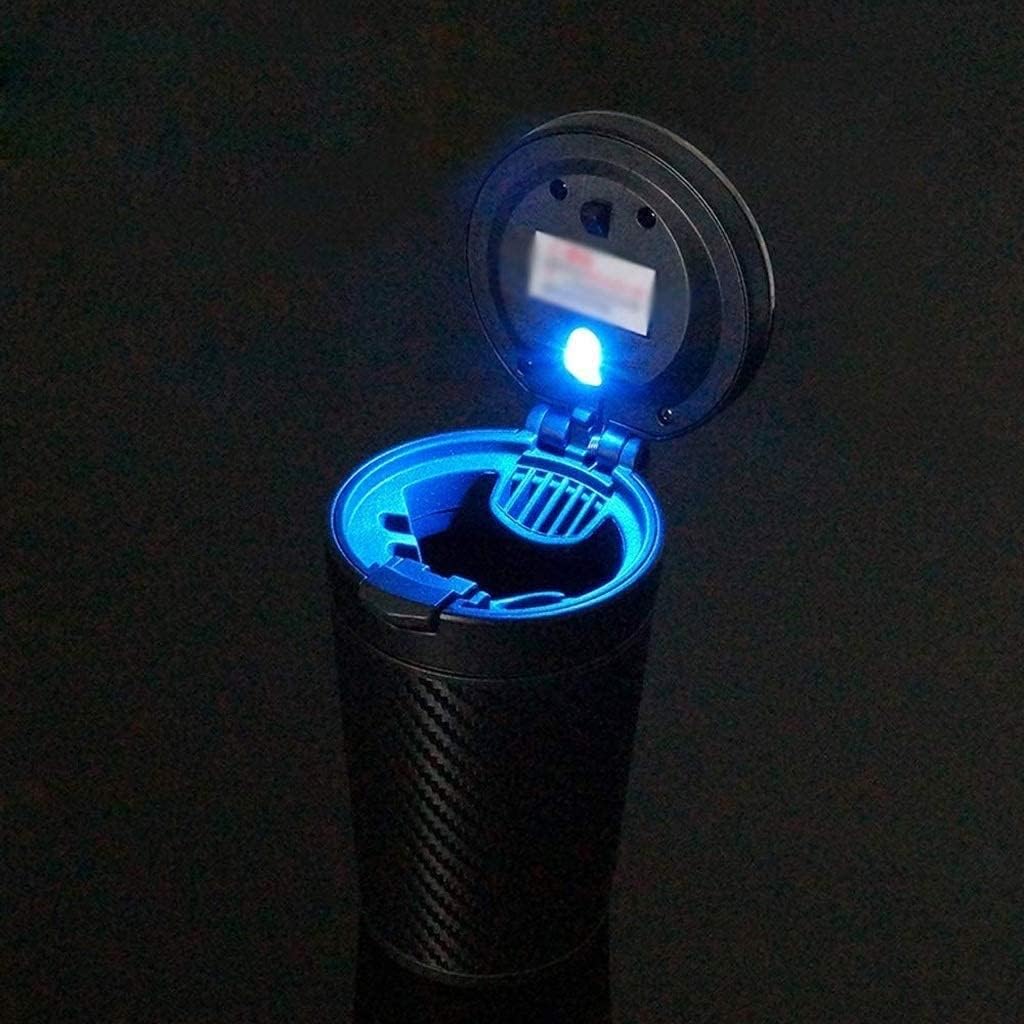 Car Ashtray, Car Ashtray Lighter Set Detachable, Car Ashtray with Lid Blue LED Light Indicator for Car, Home, Office and Travel