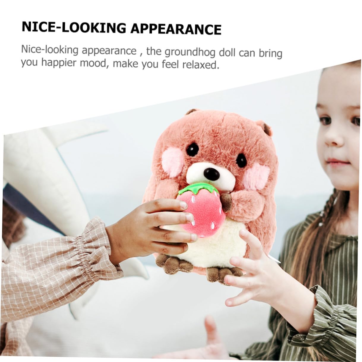 Muñeco de Peluche de Marmota Rosa, 1 Pieza, Felpa PP Cotton | Seguro y Resistente Decoloración, para Recién Nacida y Niña, Adecuado como Adorno de Cama o Coche