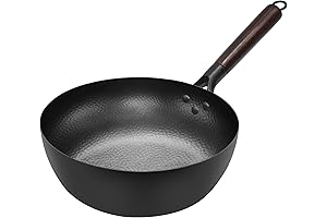 Deep Frying Pan Carbon Steel Wok 10 Inch Nonstick Skillet