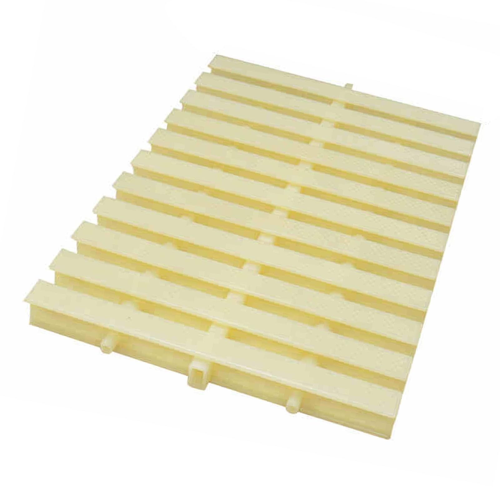 Wytrzymałe ruszty basenowe o wymiarach 18 x 100 cm – osłony rynien odpływowych z tworzywa sztucznego na tarasy, wjazdy i pokłady basenowe – zestaw 2 szt. (kolor kości) – idealne do