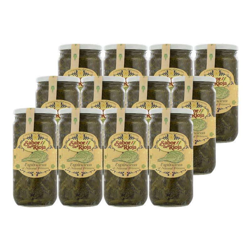 Espinacas Cocidas Sabor De Rioja 660 g. (Pack 12 botes x 660 g.)