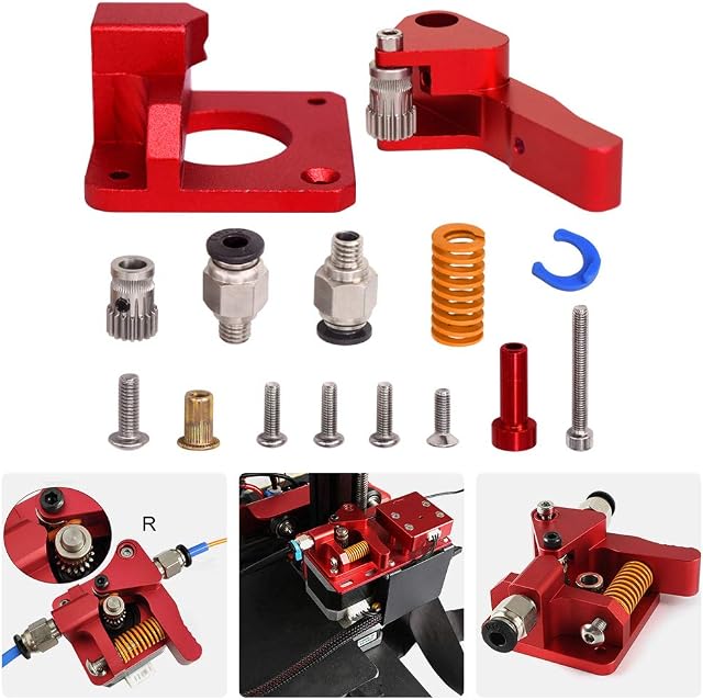 TUZUK 3D Printer Upgrade Extruder Dual Driver Long-Distance Remote Metal Extruder Right Hand Block Kit Spare Parts 1.75mm Filament for CR-10S Pro Anet A8 Anycub Mega Wanhao i3