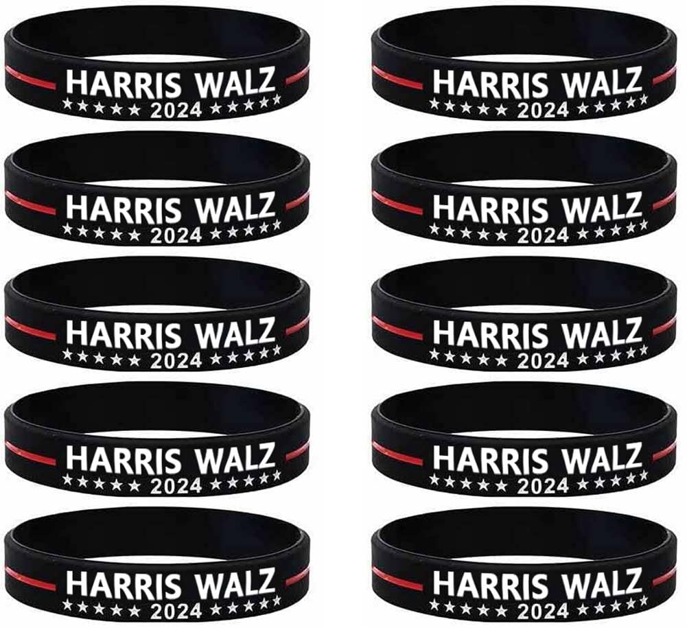 10 Pack Harris Walz 2024 Kamala Harris Tim Walz Waltz For President Bracelets Silicone Wristbands Rubber Bracelets for Men&Women