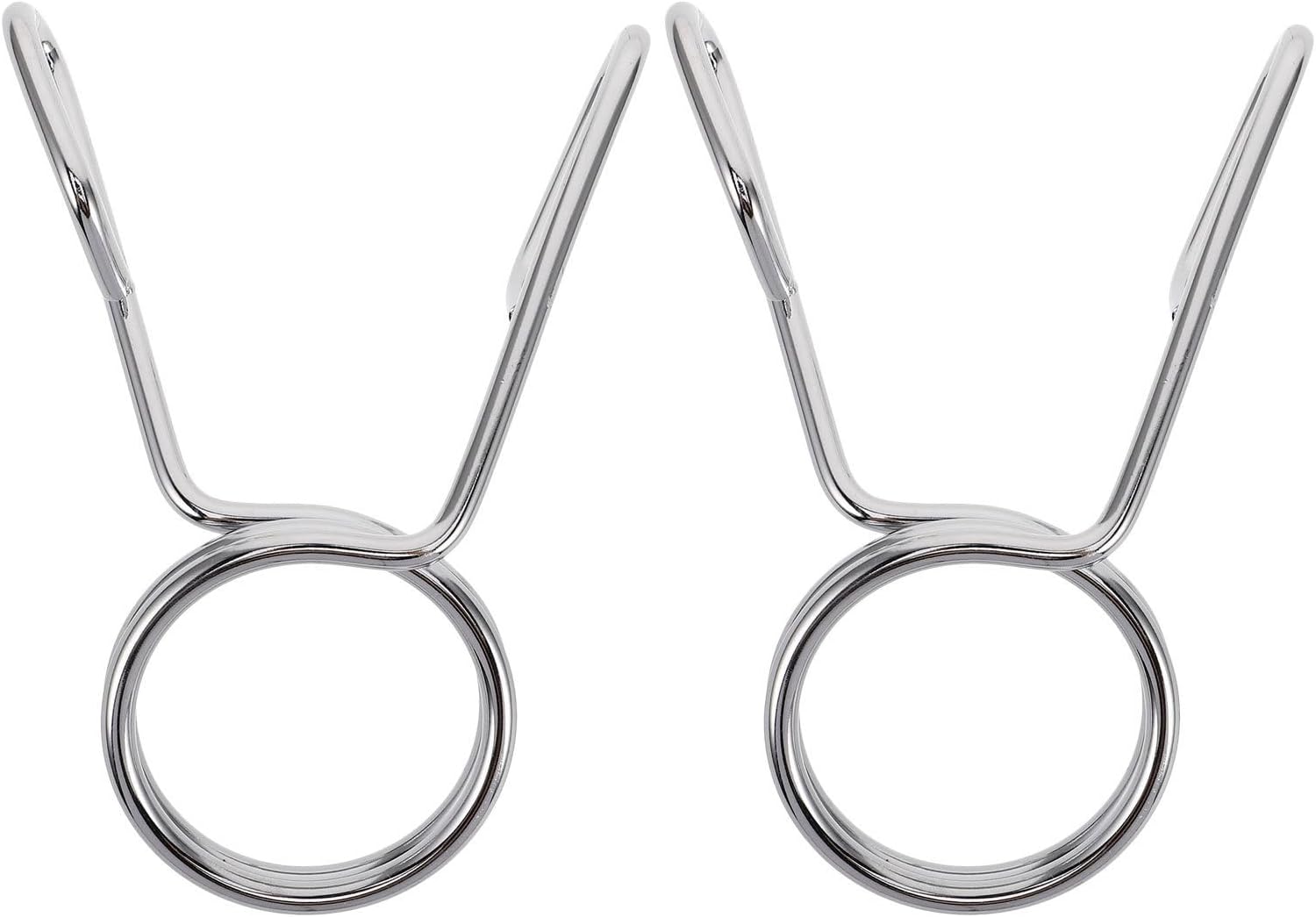2pcs Silver Iron Spring Collars for Bars and Dumbbell Weight Clamps
