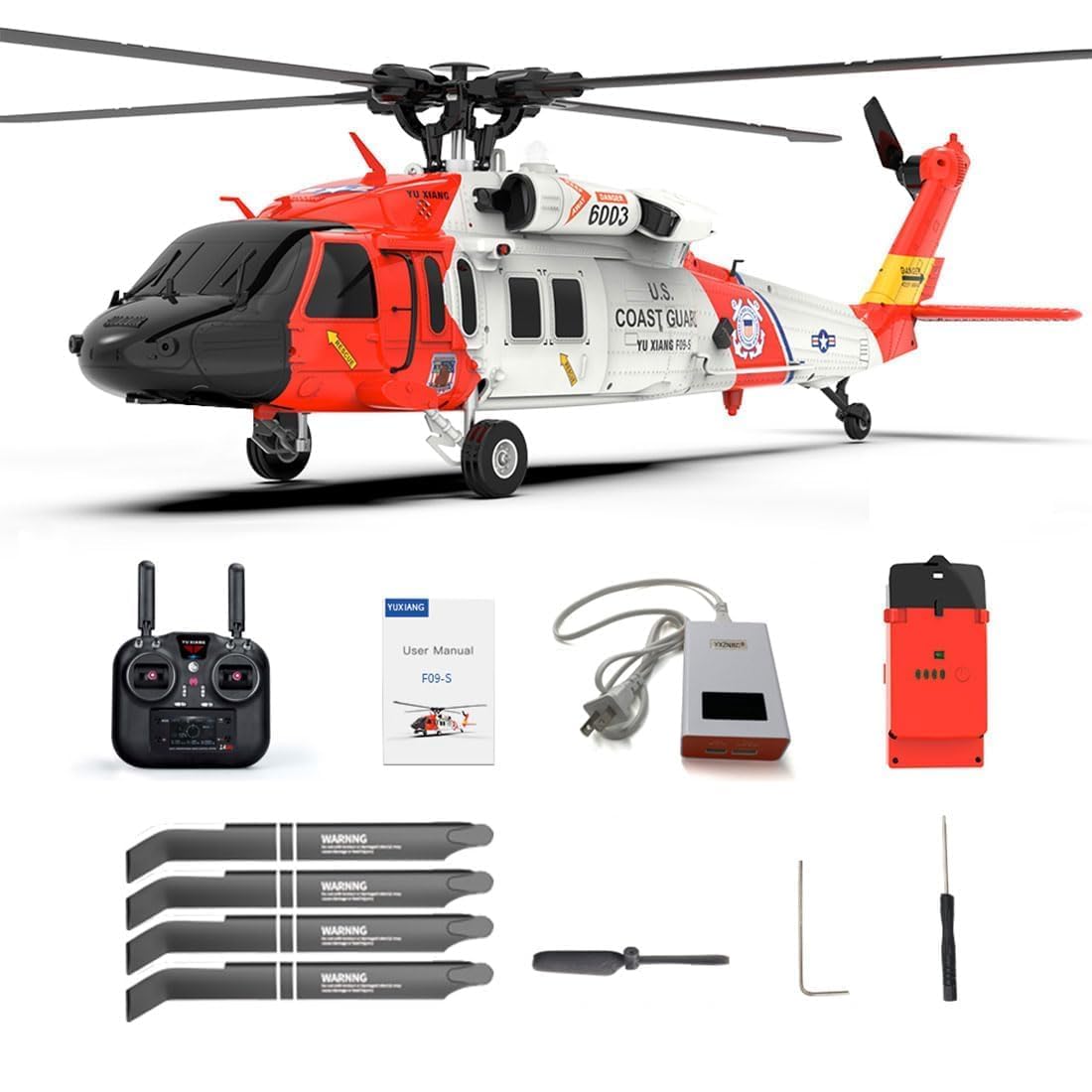 UH60-Black-Hawk RC Helikopter für Erwachsene, YUXIANG F09-S 2.4G 6CH Bürstenlos 3D Shunt Outdoor Groß Ferngesteuert Hubschrauber, RC-Flugzeuge für Anfänger