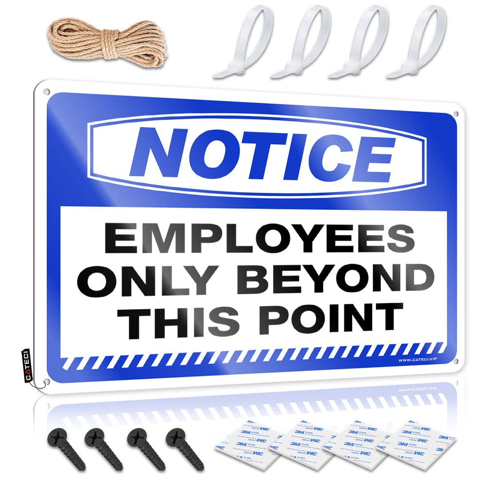 STWNVOITV Metal Signs For Man Cave Notice Employees Only Beyond This Point Tin Sign Room Accessories For Teen Boys Cave Door Sign(30X40CM)