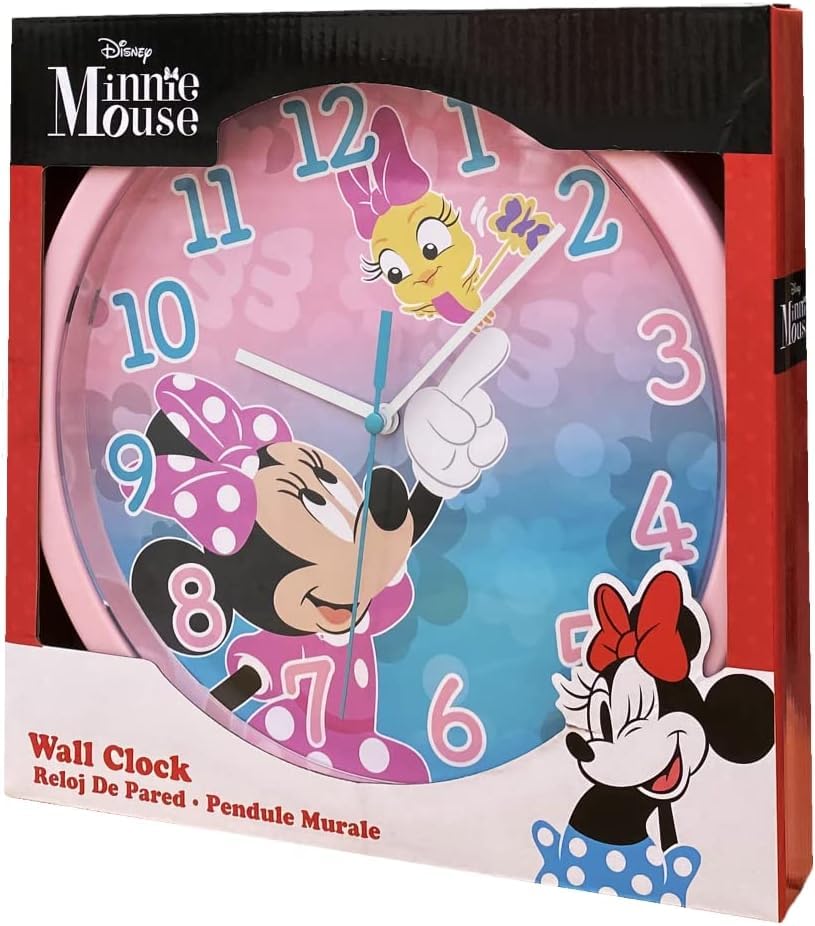 HOVUK Minnie Mouse Wall Mount Clock 25cm, Children's Watch, Battery Operated Large Number Easy to Read Wall Clock - Image 6