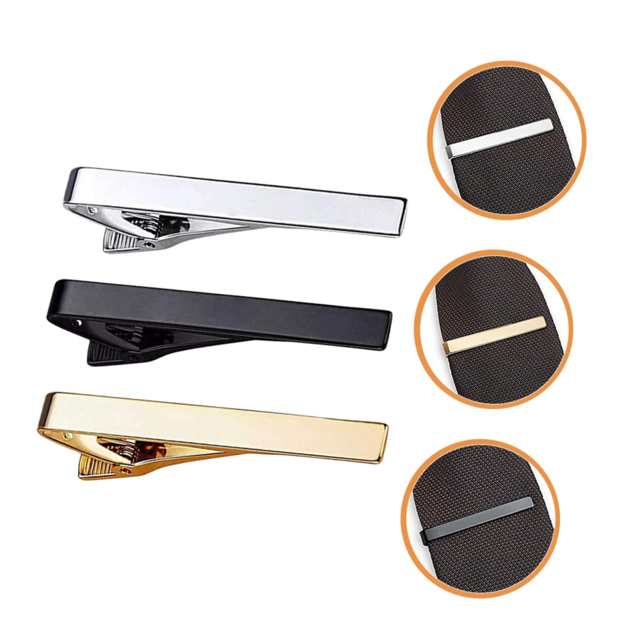 GALPADA 3 Piezas Clip De Corbata Corbatas De Esmoquin Para Hombres Barra De Corbata De Negocios Traje De Hombre Cierre De Corbata Clips Negros Corbatas Para Hombres Barra De Corbata Para