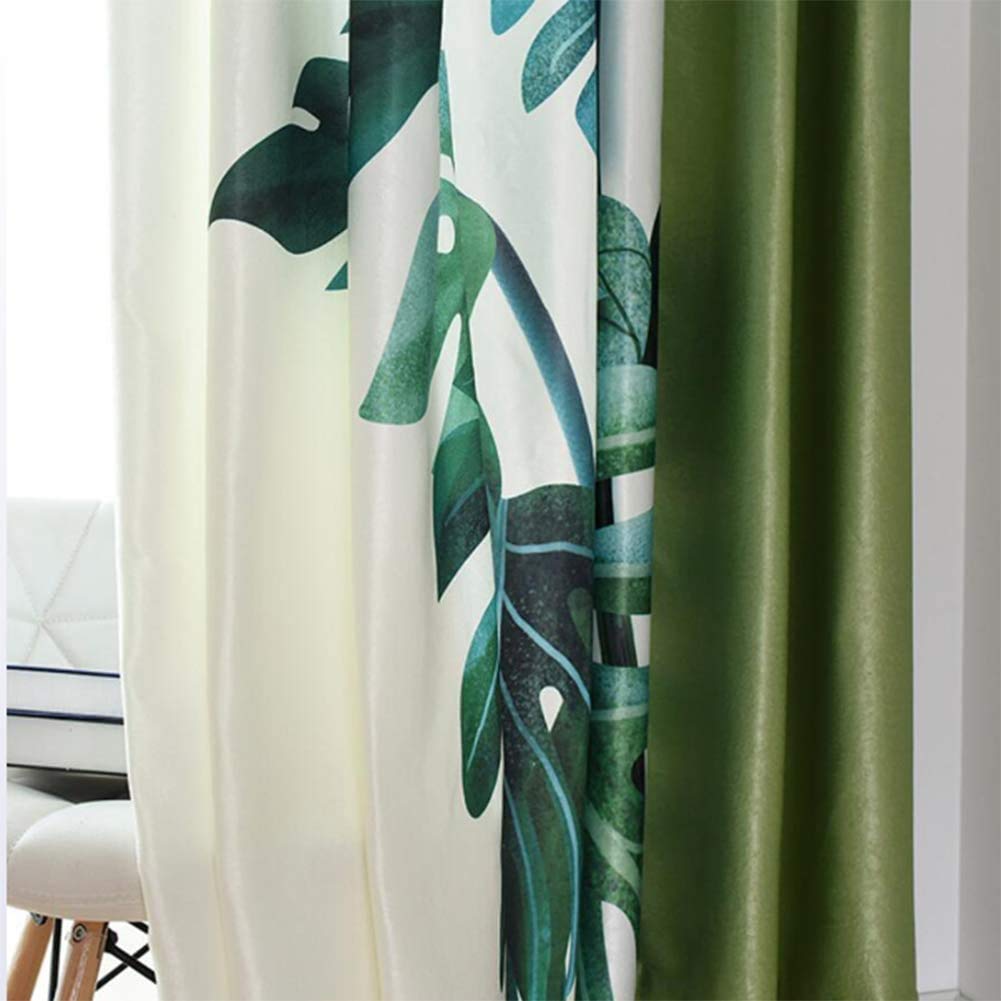Amazon.de: ZYY-Home curtain Monstera Halbtransparent Vorhang Drucken  Pflanze Wrmeisolierend Verdunklungsgardinen Mit sen, Fr Schlaf Und  Wohnzimmer Gardinen 2 Stck,Grn,W120xL140cm