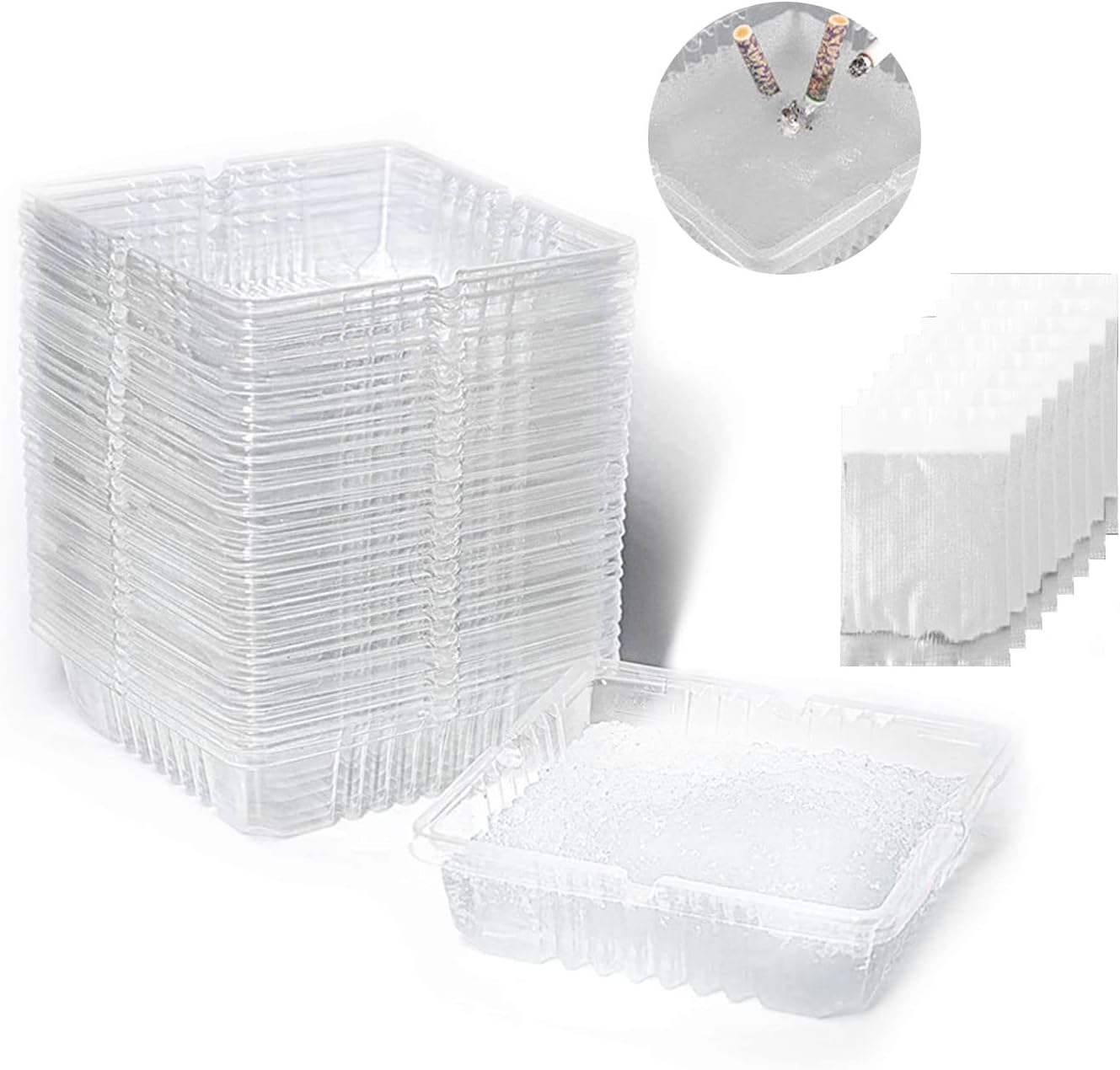 Joyfulmap Disposable Ashtrays with Ash Absorbing Balm,30Pcs