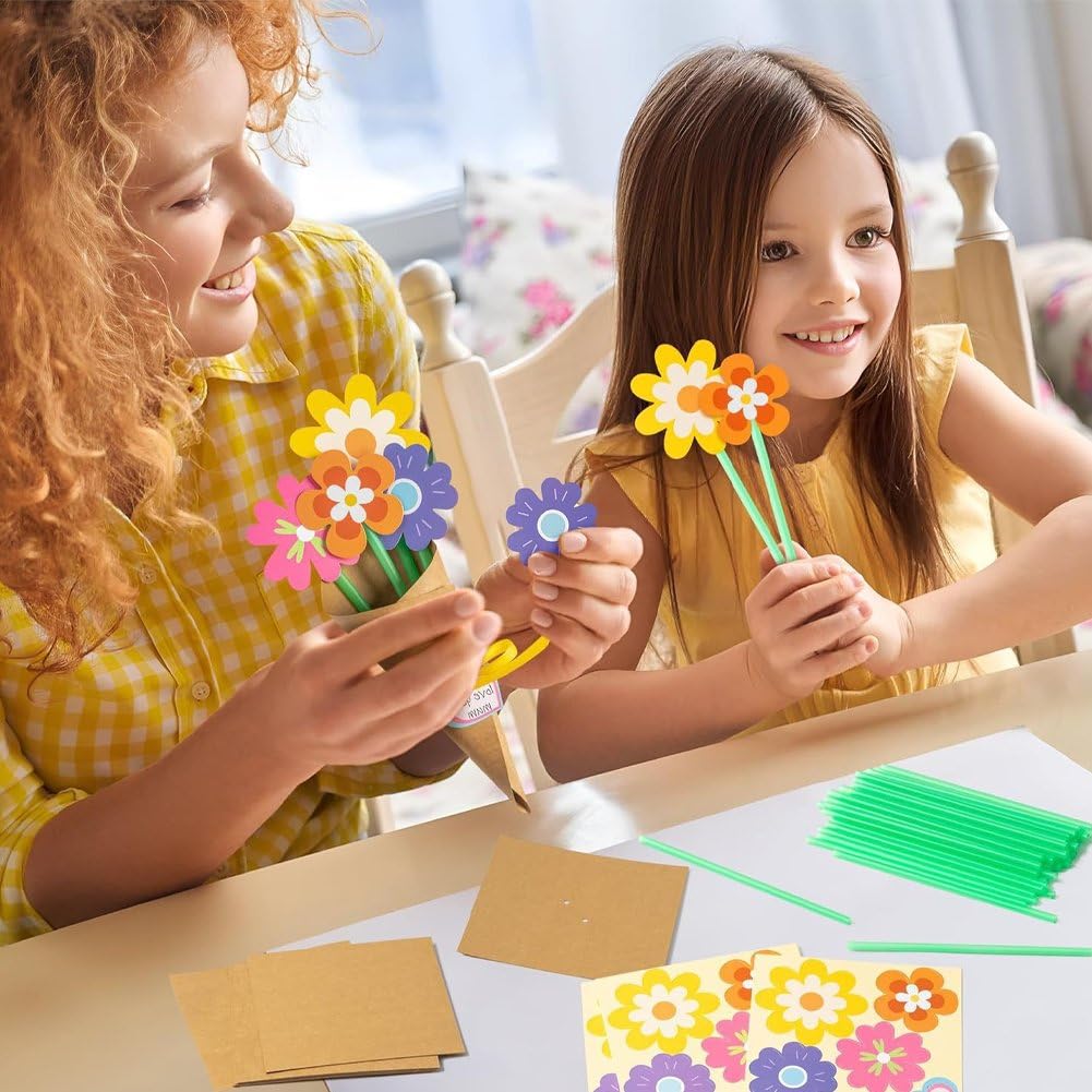 24 szt. DIY papierowy zestaw do rękodzieła, ręcznie wykonany materiał artystyczny na Dzień Matki do szkoły klasy domu wakacje