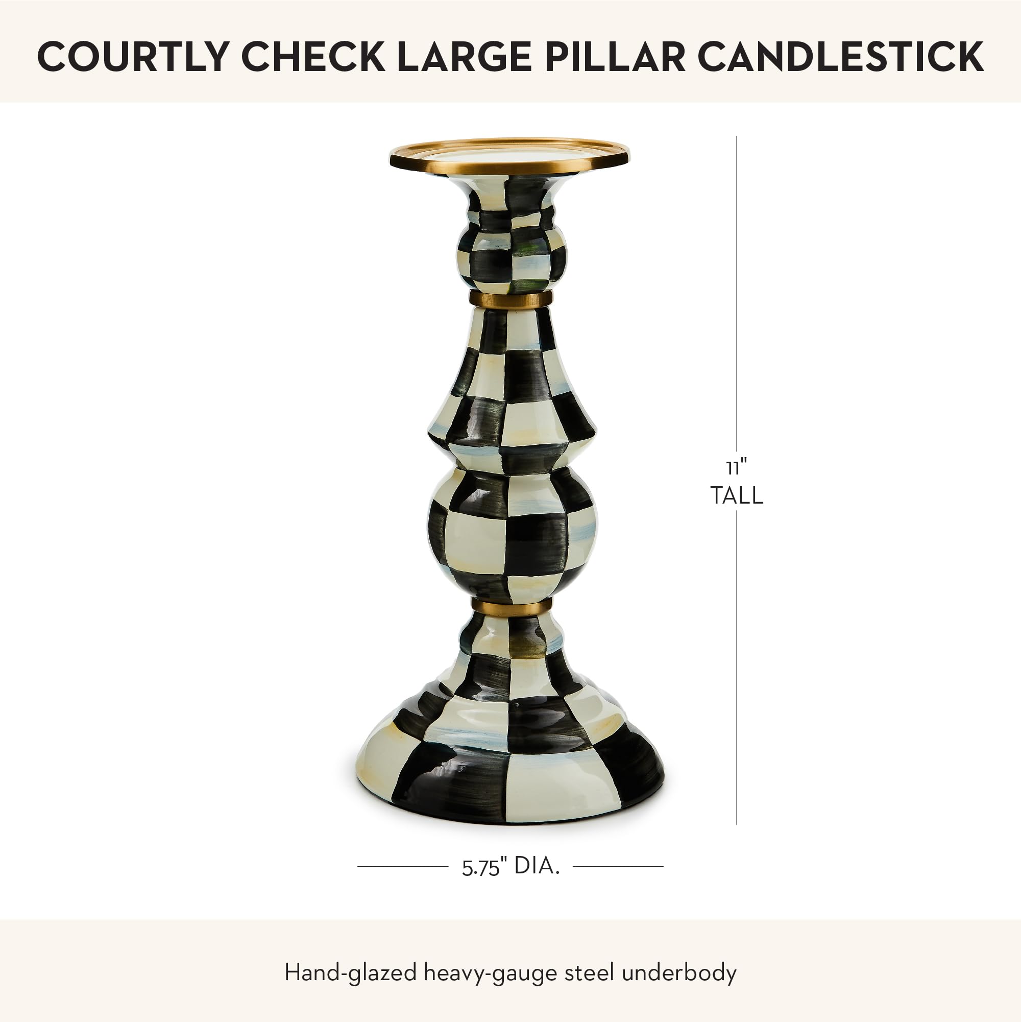 Amazon.com: MACKENZIE-CHILDS Courtly Check Enamel Pillar