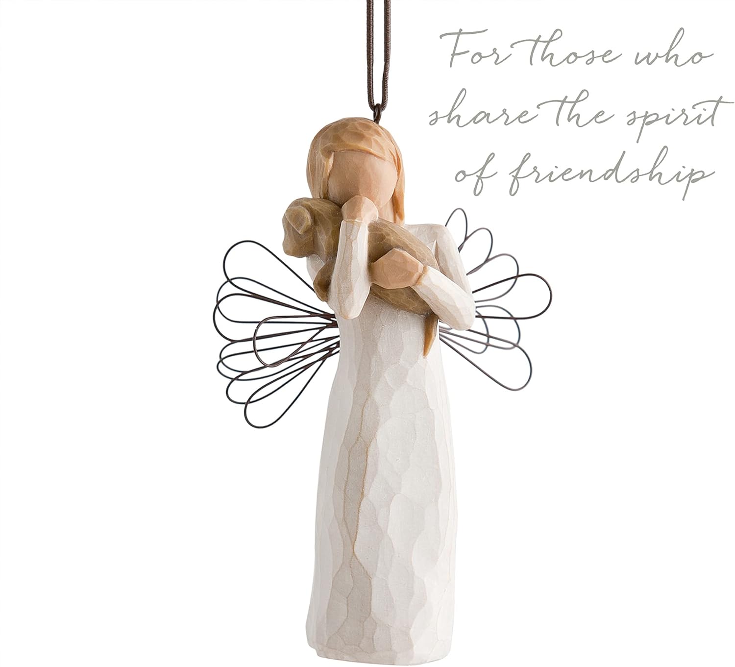 Willow Tree Angel of Friendship Ornament, Sculpted Hand-Painted Figure