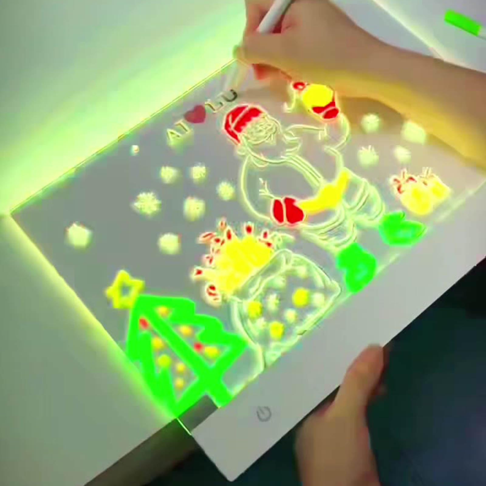 Table de dessin LED rechargeable de 35 cm avec lumière modifiable 7 couleurs RVB transportable - Cadeau créatif pour enfants et jeunes - Planche à dessin portable pour enfants