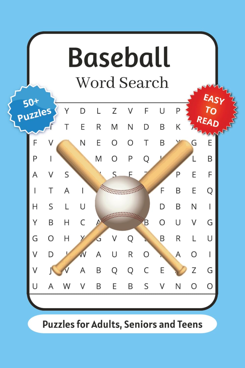 Baseball Word Search Puzzle Book: Word Searches with Easy to Read Print about Baseball Terms, Equipment, Plays and More | 6x9 inches, 110 pages | 50+ ... … Gift for Vacations, Holidays and Relaxation
