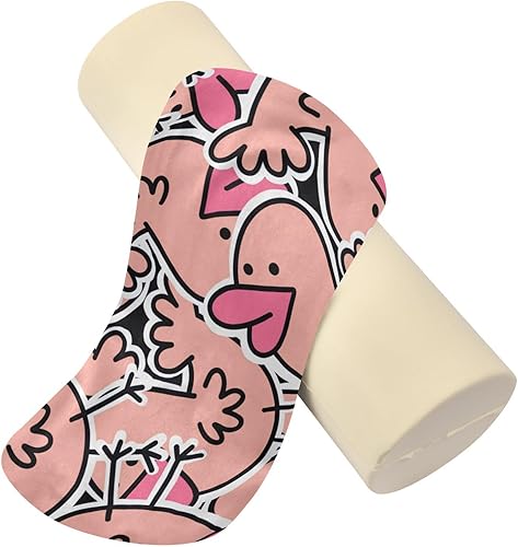 Miniatura 4 de Cartoon Kawaii Orange Ducks Bolster Pillow Covers Neck Roll Pillow Cover Round Pillow Foam for Bed Support Cylinder Pillow Long