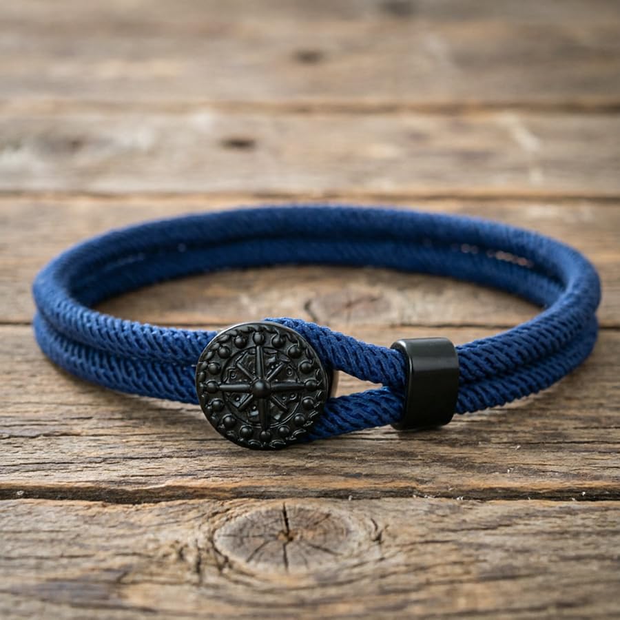Pulsera para hombre con diseño de brújula color Navy miniatura 5