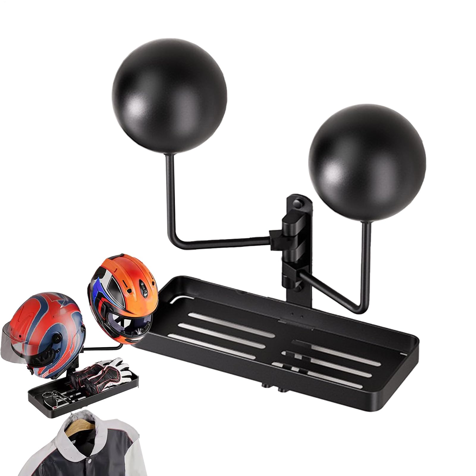 Generisch Soporte para casco de motocicleta – Soporte de pared estable | Pantalla de soporte para casco | Soporte de pared para garaje, almacenamiento, hogar, taller, estacionamiento de motocicletas y