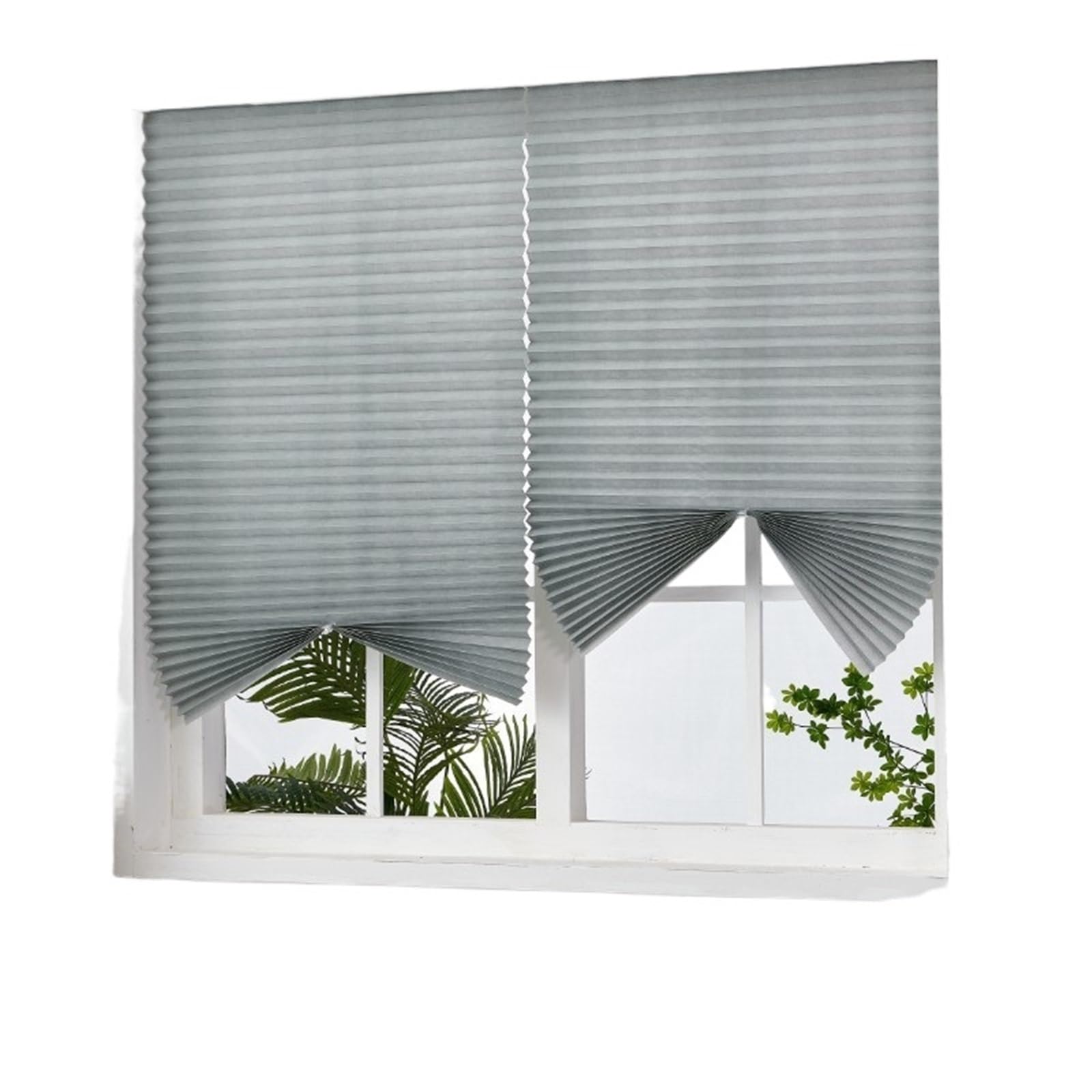 Self Adhesive Blinds Self-adhesive Blackout Blind For Window Half Blackout Window Curtains Pleated Blinds Curtains(Grey,90x150cm)