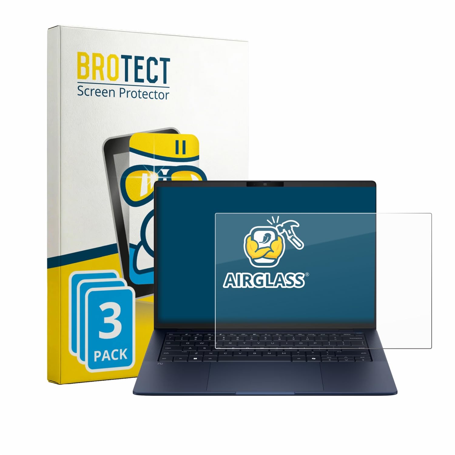 brotect Pellicola Protettiva Vetro per HP EliteBook X G2a 14 Protezione Schermo (3 Pezzi) [Durezza Estrema 9H, Chiaro]
