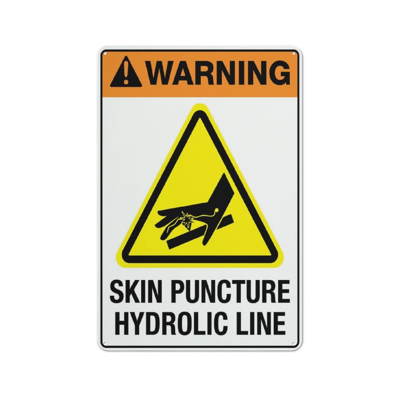 peiyeety Warning Skin Puncture Hydrolic Line Sign Outdoor, Uv Printed Rust Free Aluminum 12x16 Inches,Yard Sign for Home, Business, Driveway Alert