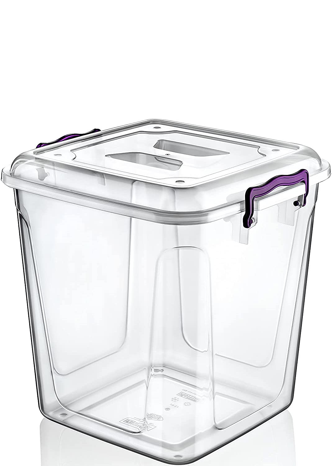 Easy Shopping® Clear Plastic Storage Box Lid Clip Locking Office Home Kitchen Food Container Multi-Purpose (21L Deep Container)
