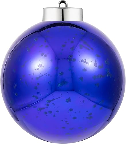 1 adornos de bola de Navidad, color azul marino, gigante, inastillable, decorativos, para decoración de fiestas de vacaciones (20 cm-8 pulgadas)