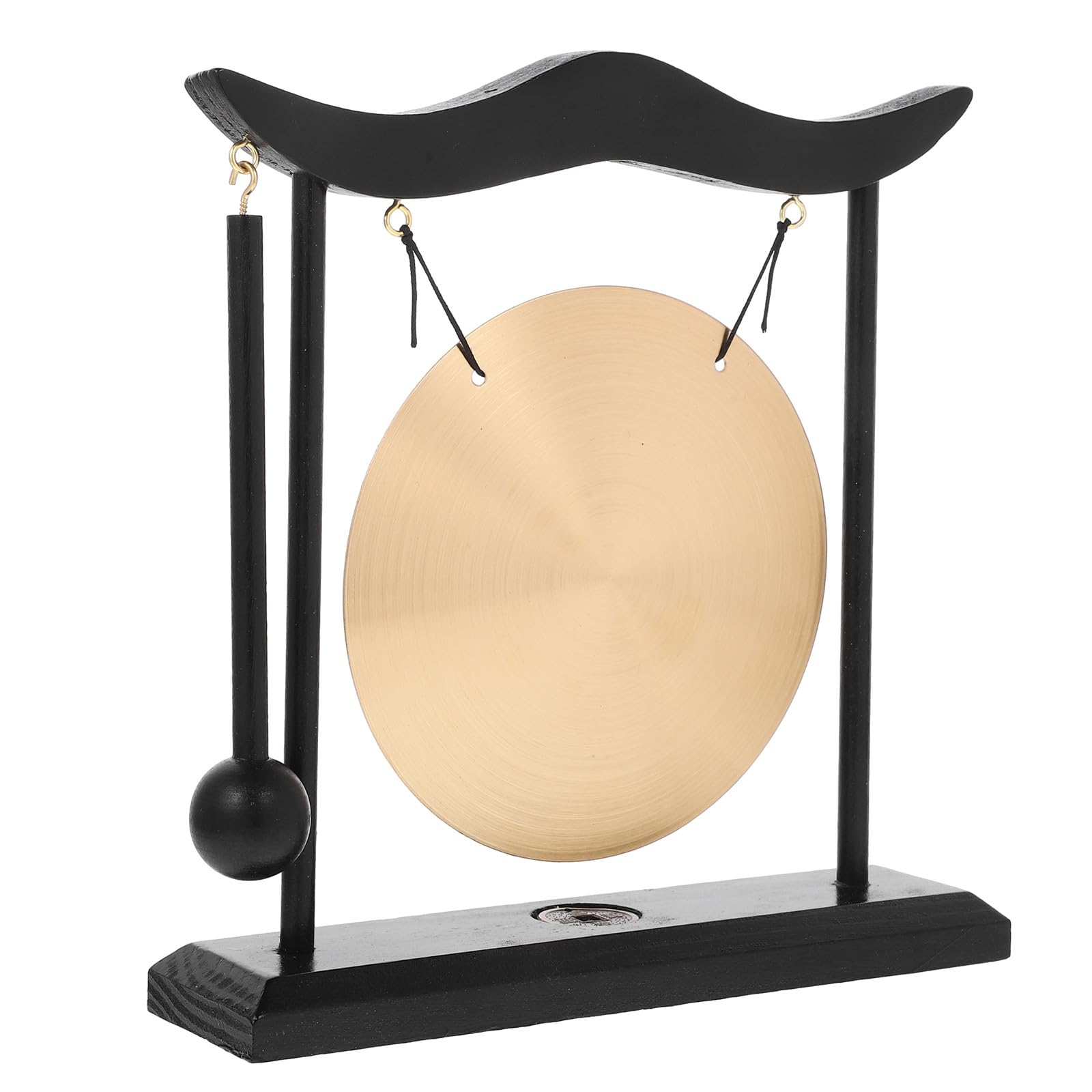 Eleganter Zen Tischgong aus Kupfer und Holz Dekorative Tischglocke mit Ständer Zuverlässiges Feng Shui Geschenk für Büro und Wohnzimmer zum Einzug