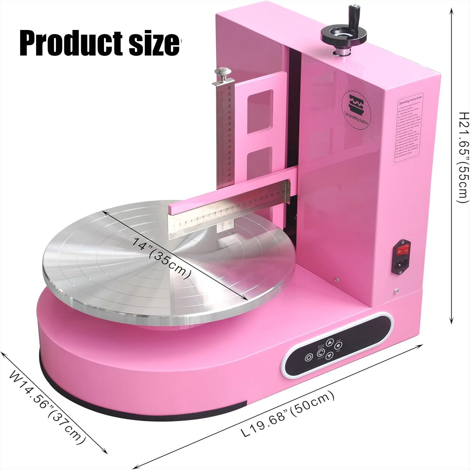 Máquina automático para esparcir Crema para Pasteles de 4 a 12 Pulgadas Ideal para Pastel de cumpleaños Pan Crema y Mermelada para Decorar Pasteles con Pantalla LCD,002