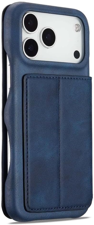 Flip Case for iPhone 17Pro Max/17/17Pro/17Air,Heavy Duty Protection Kickstand Card Slot Cover Magnetic Closure Antiskid Shockproof Large Capacity PU Leather Case(Blue,17Pro Max)