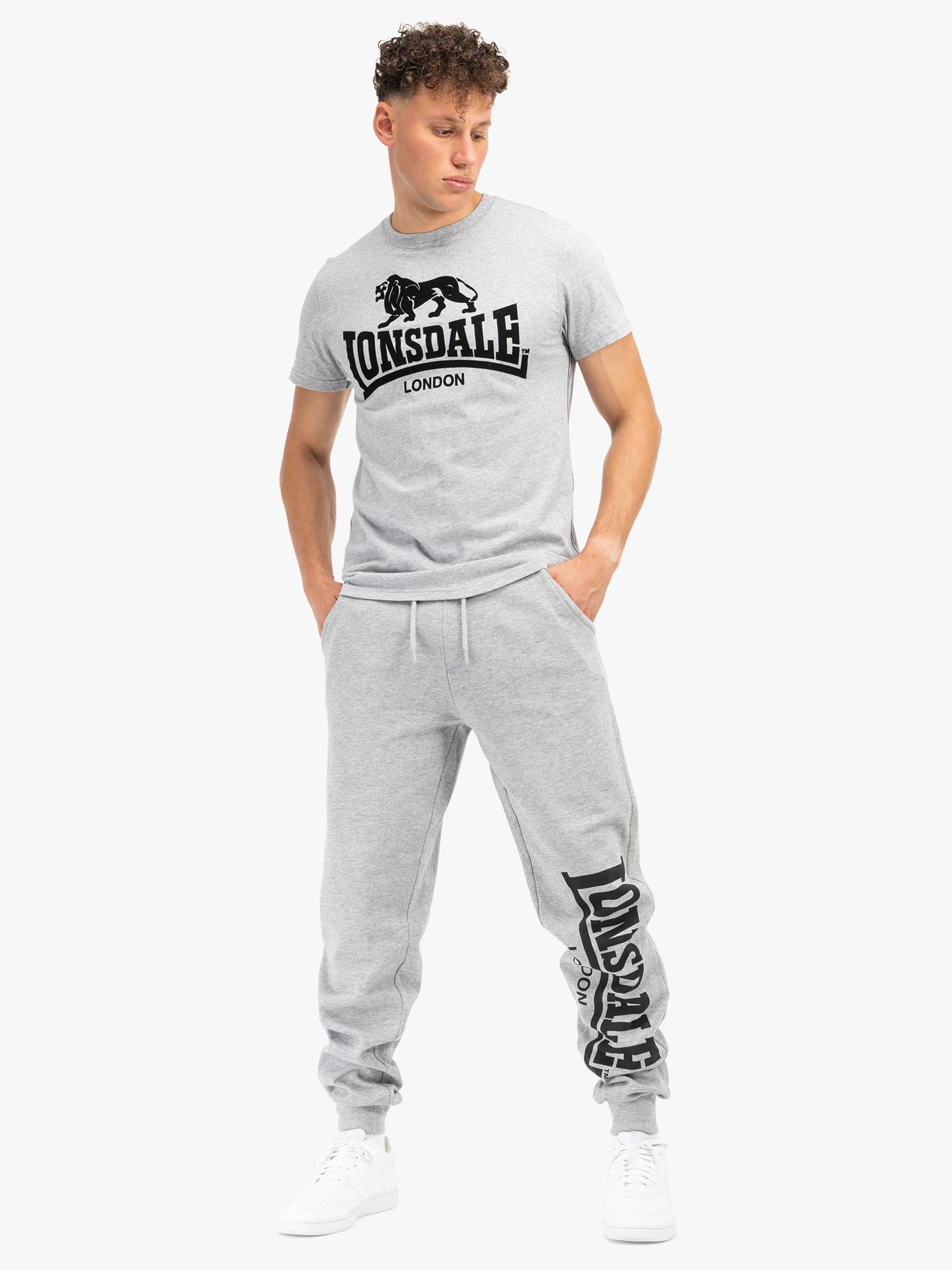 Lonsdale Herren-Jogginghosen, Sweathosen für Fitnessstudio & Freizeit | Elastischer Bund,verstellbarer Kordelzug,gerippte Bündchen,Baumwollmischung Sporthose für Fitnessstudio,Spaziergänge & Alltag
