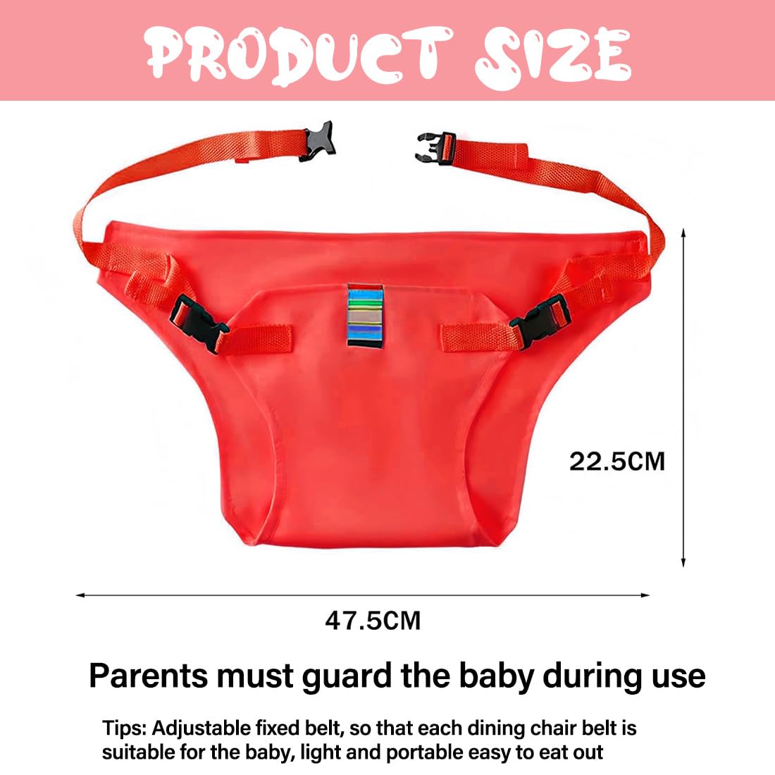 Cinturino di Sicurezza Universale per Seggiolone Pappa, Seggiolini Sicurezza Bambini con Cinghie, Rosso