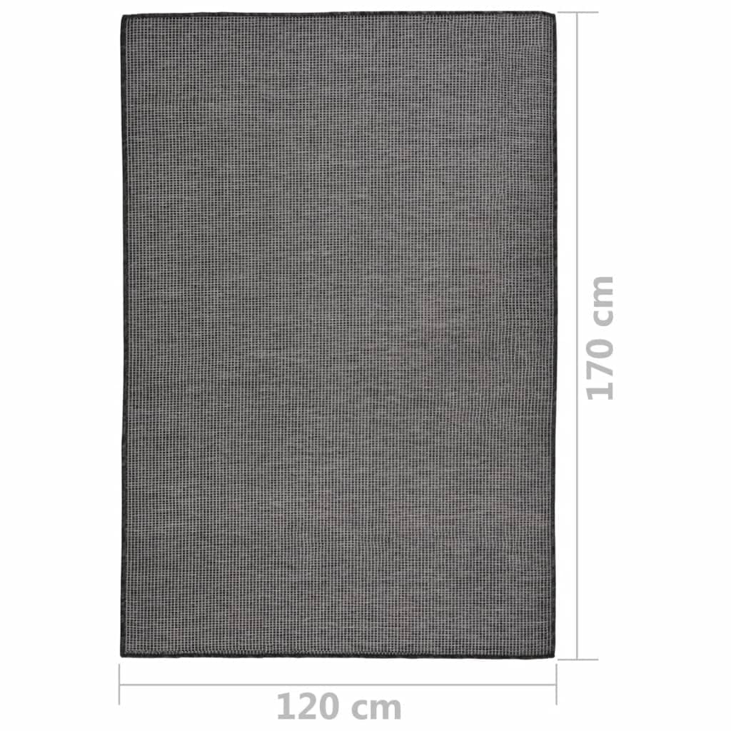 INLIFE Alfombra para exteriores, tejido plano, 120 x 170 cm, color gris