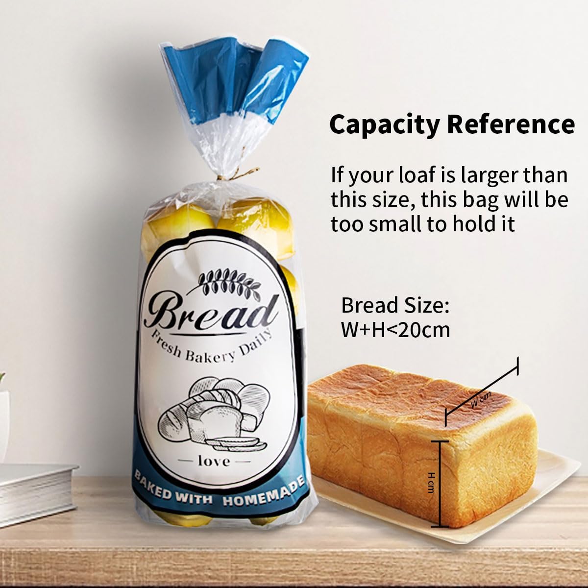 LESIBAG Lesibag, Bread Bags for Homemade Bread or Bakery 100 Packs Plastic Bread Bags to Keep Bread Fresh - Image 4