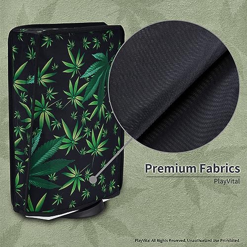 Image of PlayVital Dust Cover for ps5, Dust Guard for ps5 Console, Anti Scratch Waterproof Cover Sleeve for ps5 Console Digital Edition & Disc Edition - Green Weeds