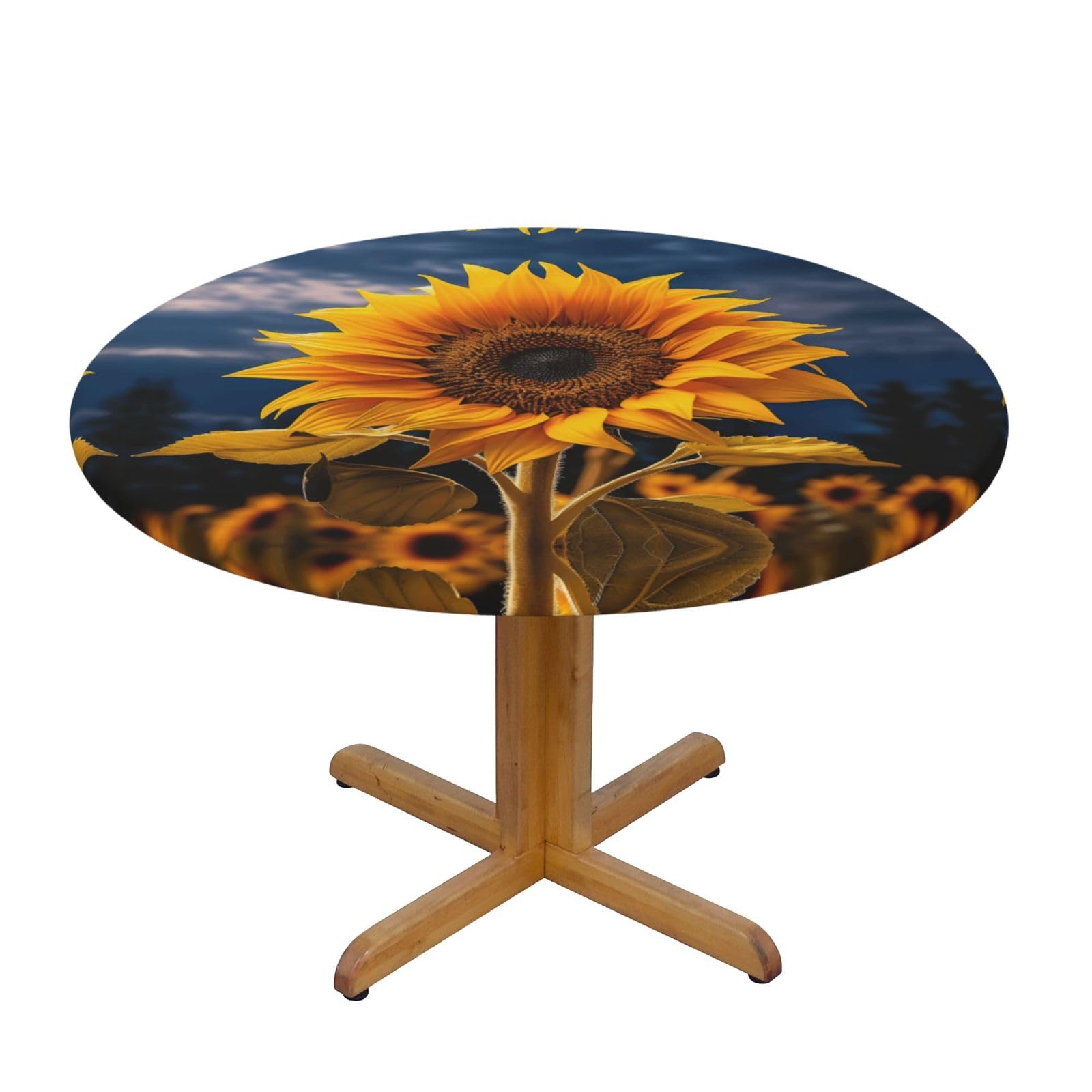 Beautiful Sunflower 2 Print Wipe Clean Oval Tablecloth Stain-Resistant Dining Table Accessories Table Protector For Home
