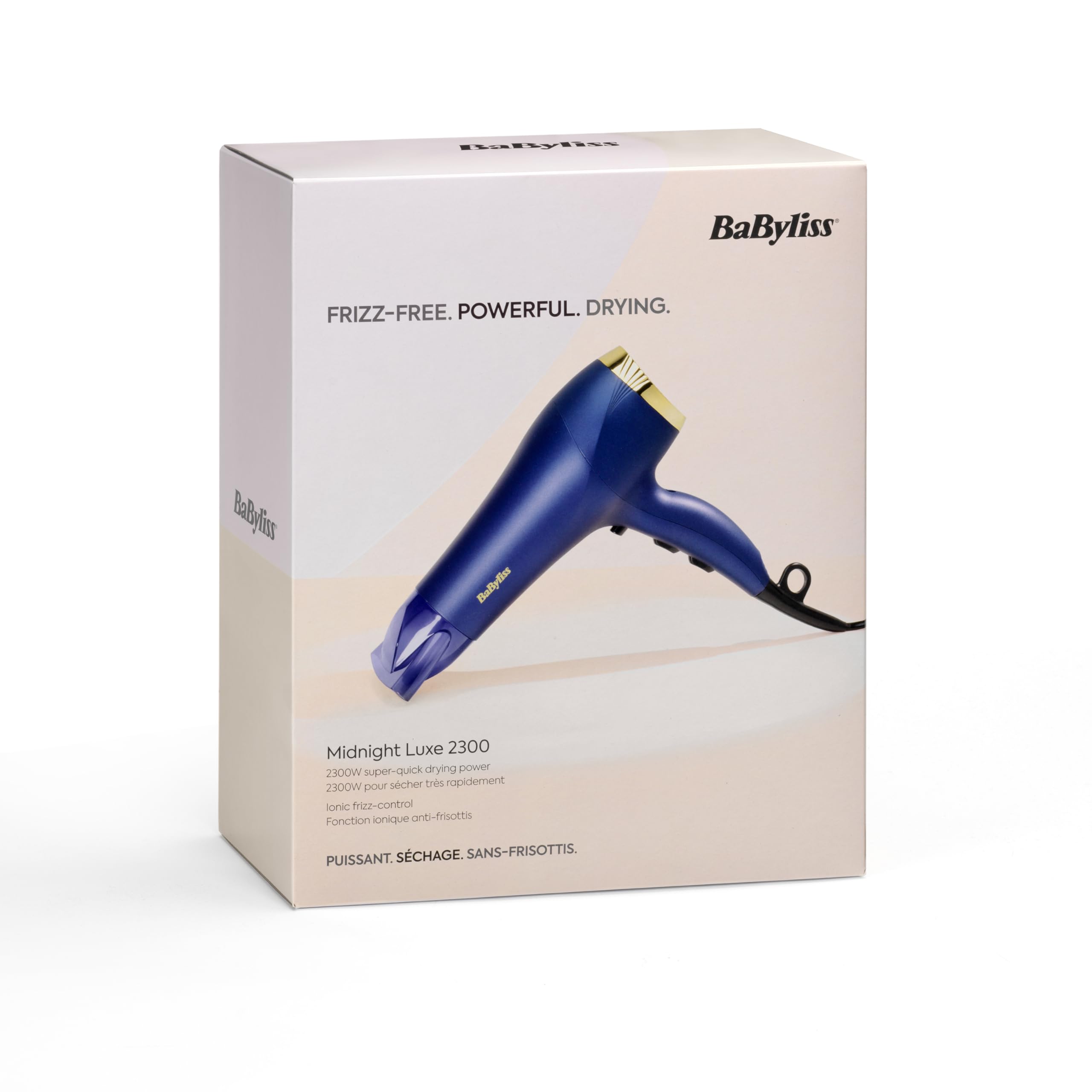 BaByliss Midnight Luxe Suszarka do włosów 2300 W jonowa kontrola puszenia 3 temperatury 2 prędkości 5781PE