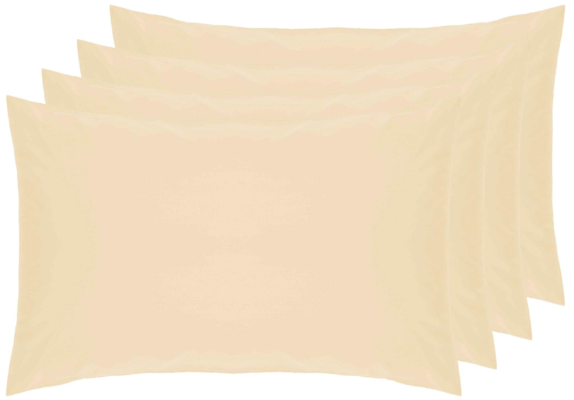 Belledorm Cream 4 Pack Pillowcases, 7 Year Guarantee, 200 Thread Count Percale (Housewife)