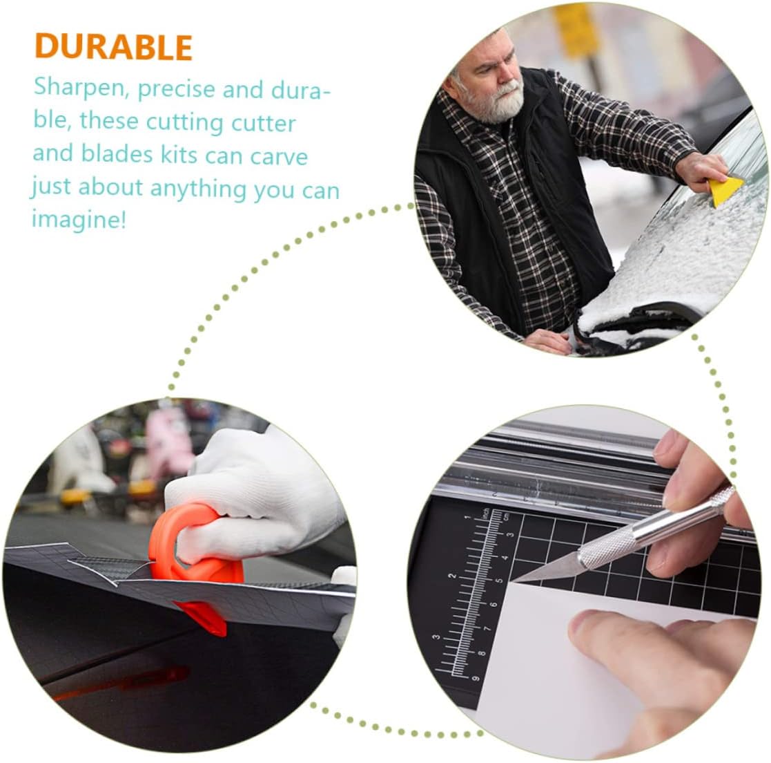 Mikinona 1set Vinyl Wrap Tool Kit for Car Window Tinting and Vinyl Film Installation Ergonomic Design Squeegee and Cutter Essential Accessories for Automotive Projects